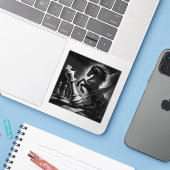 ドラマチックな黒馬vs.キング – チェスはっきりしたのアートワーク シール (ノートパソコンとiPhone)