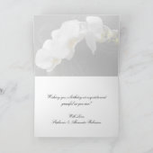 ドラマチックな黒/白オーキッドカスタム誕生日カード カード (内部)