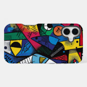 ドラマチックはっきりしたカラーモダンおもしろい抽象デザイン iPhoneケース (裏面横)