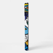 ドラマチックはっきりしたカラーモダンおもしろい抽象デザイン iPhoneケース (左側面)