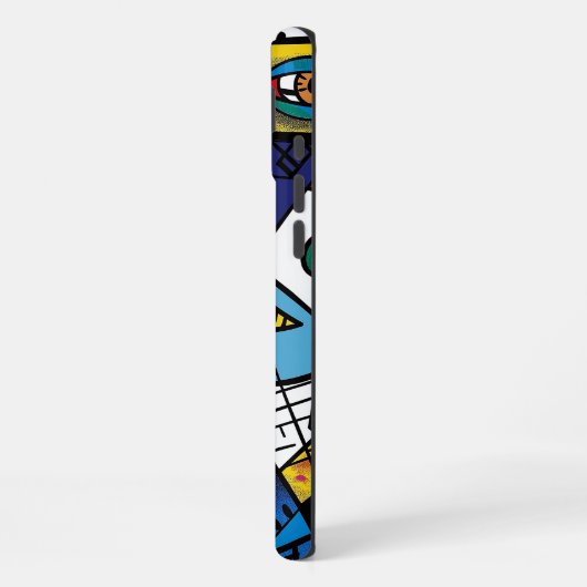 ドラマチックはっきりしたカラーモダンおもしろい抽象デザイン iPhoneケース (左側面)