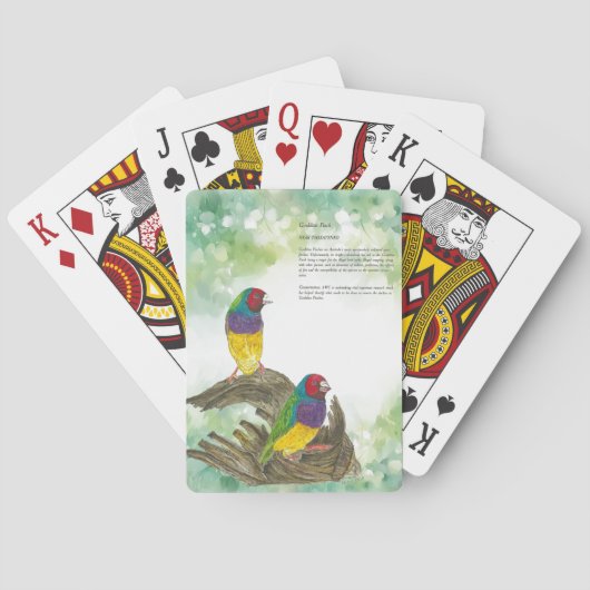 ドラマチックよくはしゃぐな水色グーリアンフィンチ トランプ (裏面)