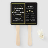 ドラマチックエレガントなラスベガスブラック金ゴールド式 ハンドファン (正面&裏面)