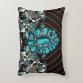 ドラマチックターコイズストーンアニマルプリント12x16枕 アクセントクッション (正面(垂直))