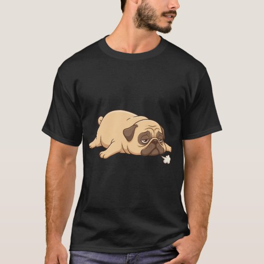 ドラマチックパグが痛がって死にそう Tシャツ (正面)