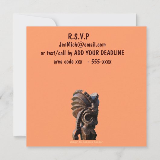 ドラマチックパームツリーサンセットルアウ(ハワイ式宴会) 招待状 (裏面)