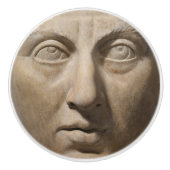 ドラマチック古代ローマ皇帝マーブル顔アイボリー セラミックノブ (正面)