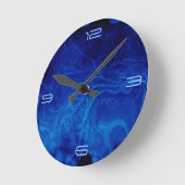 ドラマチック抽象芸術パターン電気青 ラウンド壁時計 (傾斜)
