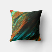 *~*ドラマチック抽象芸術ブはっきりしたラックブルーグリーンオレンジ クッション (裏面)