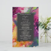 ドラマチック数々のカラーフローラグレー結婚式 プログラム (スタンド正面)