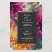 ドラマチック数々のカラーフローラグレー結婚式 プログラム (正面/裏面)