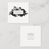 ドラマチック白黒秋フローラクラシックデザイン スクエア名刺 (正面/裏面)