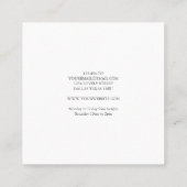 ドラマチック白黒秋フローラクラシックデザイン スクエア名刺 (裏面)