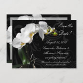 ドラマチック白黒蘭の花の保存日 案内ポストカード (正面/裏面)