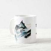 ドラマチック絵を描な山の沼 コーヒーマグカップ (正面左)