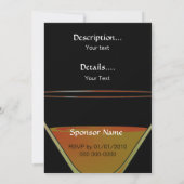 ドラマチック金ゴールドマルティニカクテル招待状 招待状 (裏面)