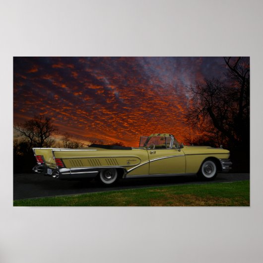 ドラマチック1958ビュイックのコンバーチブルポスター ポスター (正面)