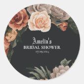 ドラマチック ダーク ムーディ ゴシック ヴィンテージ ブライズシャワー ラウンドシール (正面)
