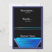 ドラマティックなブルーマルティーニカクテルの招待状 招待状 (裏面)