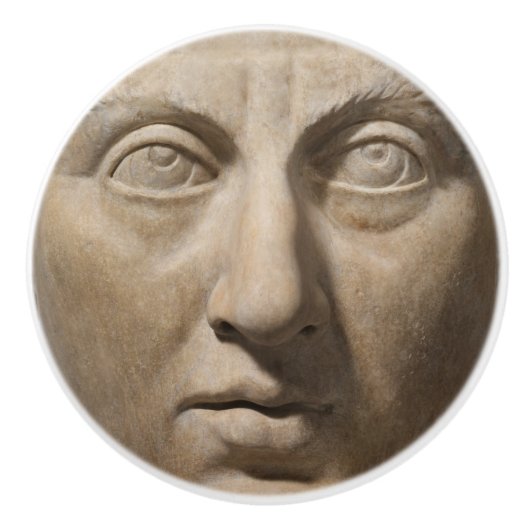 ドラマティックな古代ローマ皇帝の大理石の顔 イボリー セラミックノブ (正面)