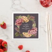 ドラマティックフローラカップルウェディングシャワー スタンダードカクテルナプキン (インサイチュ)