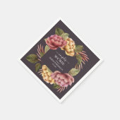 ドラマティックフローラカップルウェディングシャワー スタンダードカクテルナプキン (角)