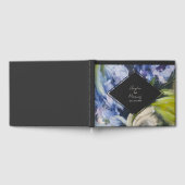 ドラマティックフローラブルー結婚ボタニカル ゲストブック (全面)