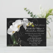 ドラマティックブラックフローラオーキッド結婚式招待状 招待状 (スタンド正面)
