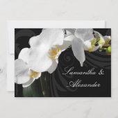 ドラマティックブラックフローラオーキッド結婚式招待状 招待状 (裏面)