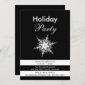 ドラマティックブラック&ホワイトホリデーパーティー招待状 招待状 (正面/裏面)