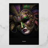 ドラマティックマスカレードマスクパーティー招待状 箔招待状 (裏面)