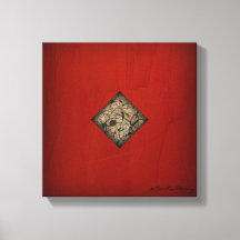 ドラマティックレッドポーロックスタイルモダンアート