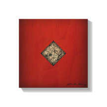 ドラマティックレッドポーロックスタイルモダンアート