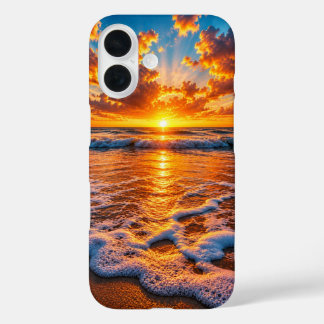 ドラマティック ゴールデンオーシャンサンセット シネマティックシーケープ iPhone 16ケース