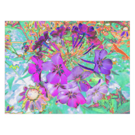 ドラマティック・サイケデリック・マゼンタと紫の花 テーブルクロス