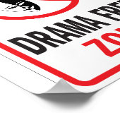 ドラマフリーゾーン警告標識 ポスター (角)