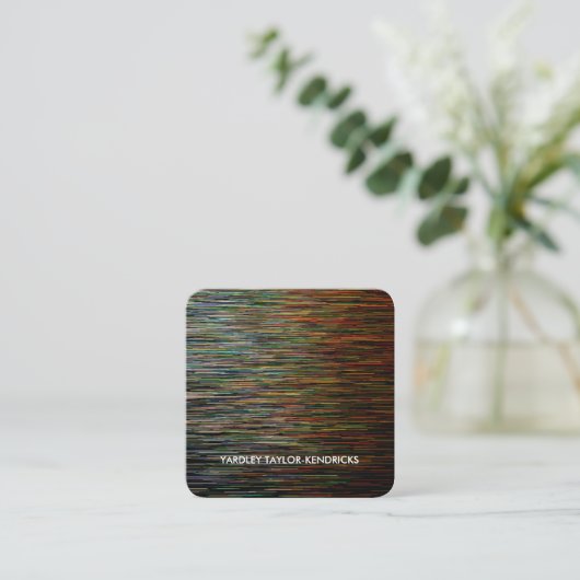 ドラマモダンル抽象芸術ブラック名刺 スクエア名刺 (スタンド正面)