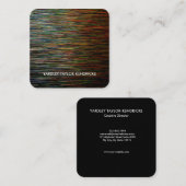 ドラマモダンル抽象芸術ブラック名刺 スクエア名刺 (正面/裏面)
