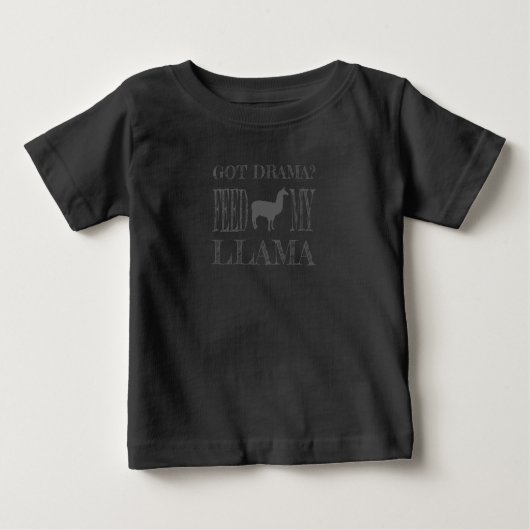 ドラマラ得マ食べ物を与えラマ ベビーTシャツ (正面)