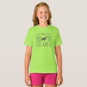 ドラマラ得マ食べ物を与えラマ Tシャツ (正面フル)