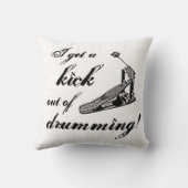 ドラマーおもしろいキックのドラムペダルロック&転が音楽 クッション (裏面)