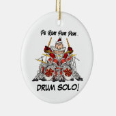 ドラマーおもしろいサンタロックと転がクリスマスミュージシャン セラミックオーナメント (右)