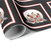 ドラマーおもしろいサンタロックと転がクリスマスミュージシャン ラッピングペーパー (ロールコーナー)