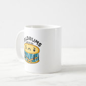 ドラマーおもしろいドラムプン コーヒーマグカップ (正面左)