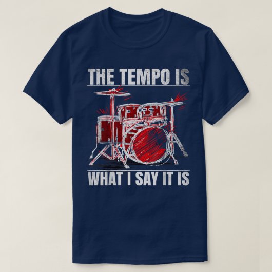 ドラマーおもしろいメンズウィメンズ Tシャツ (デザイン正面)