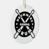 ドラマーがドラムを叩く セラミックオーナメント (右)