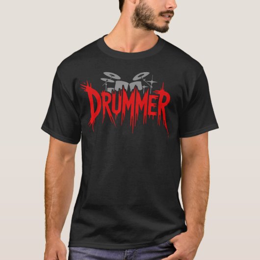 ドラマーが沈黙を壊すドラムセット Tシャツ (正面)
