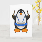 ドラマーとしての一匹のペンギン カード (黄色い花)