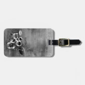 ドラマーのためのドラム置かれた/パーソナライズなギフト ラゲッジタグ (正面横)