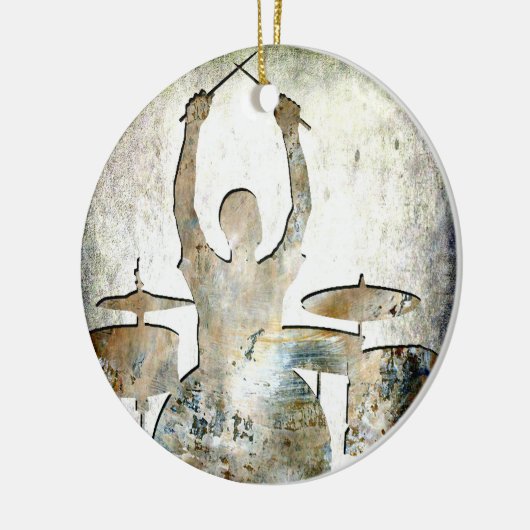 ドラマーのオーナメント4の版権カレンJウィリアムス セラミックオーナメント (左)